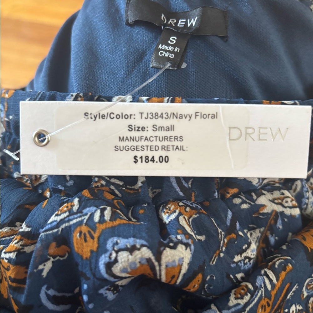 Drew Anthropology Navy Blue Women's 2 Tier Skirt Size Small NWT - Picture 3 of 5